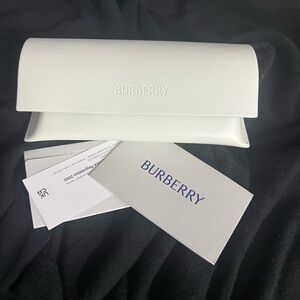 Authentic Burberry White Sunglasses Case with Cloth